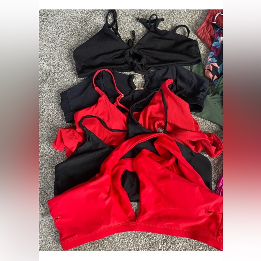 Bathing Suit Top Bundle (Black & Red)
